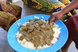 Cassava over rice