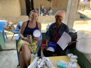 Juliana and volunteer, Alexis Hoffer, at Mobile Outreach Clinic