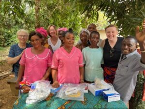 Volunteers donating supplies to Nurses and Staff a rural clinic