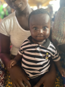 Baby receiving care at Outreach Clinic